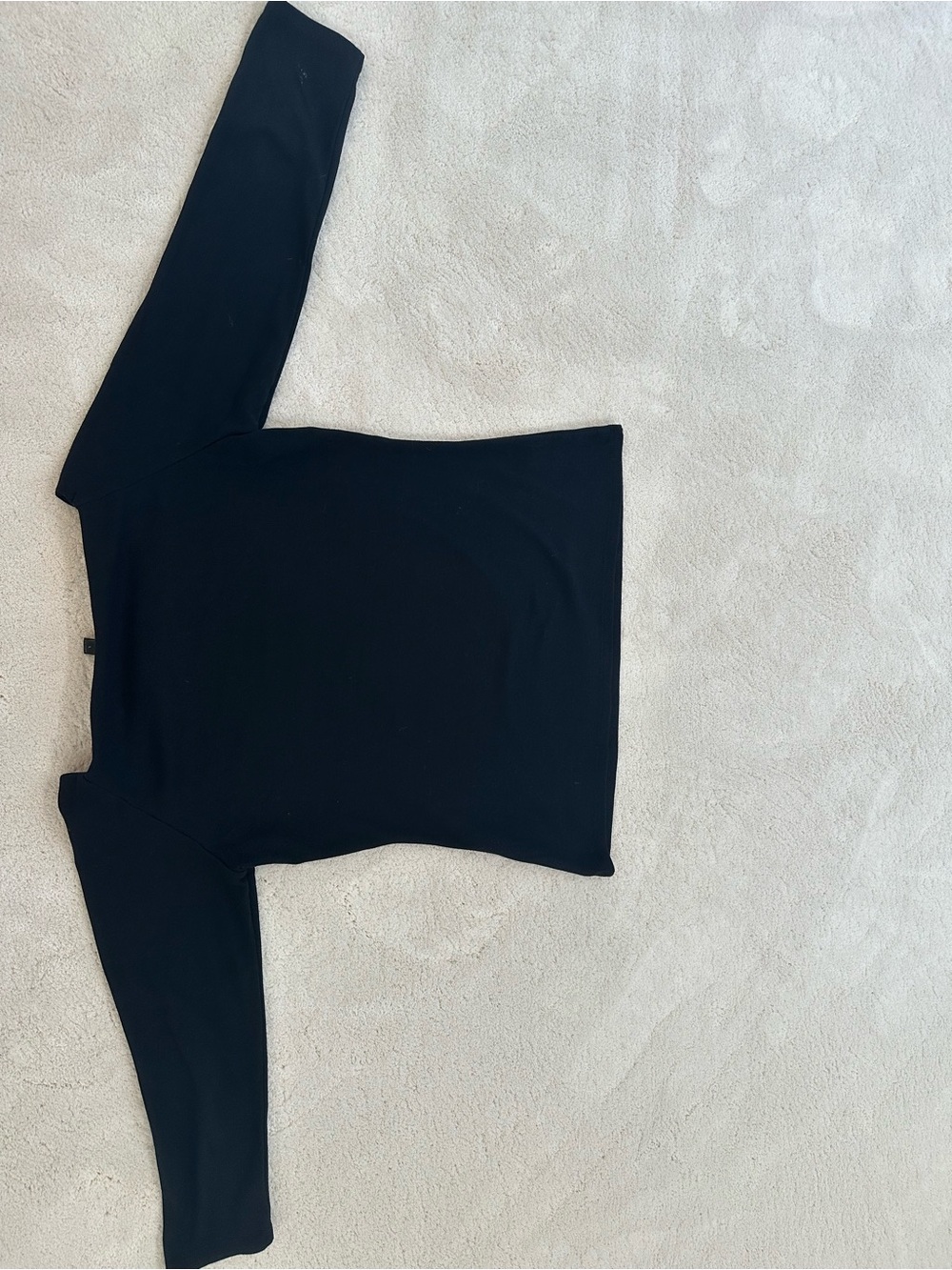 J. Crew Black Off-the-Shoulder Long Sleeve Top - Picture 2 of 4